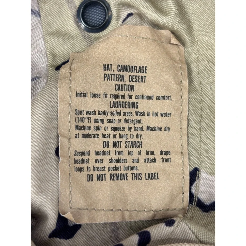 US Army Desert Boonie Hat Camouflage Sun Hot Weather 6 7/8 NWOT Chocolate Chip D